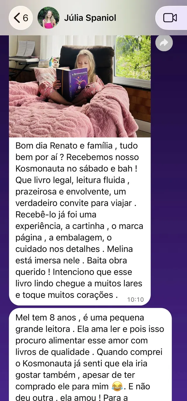 depoimento — Júlia: a Mel está imersa nele